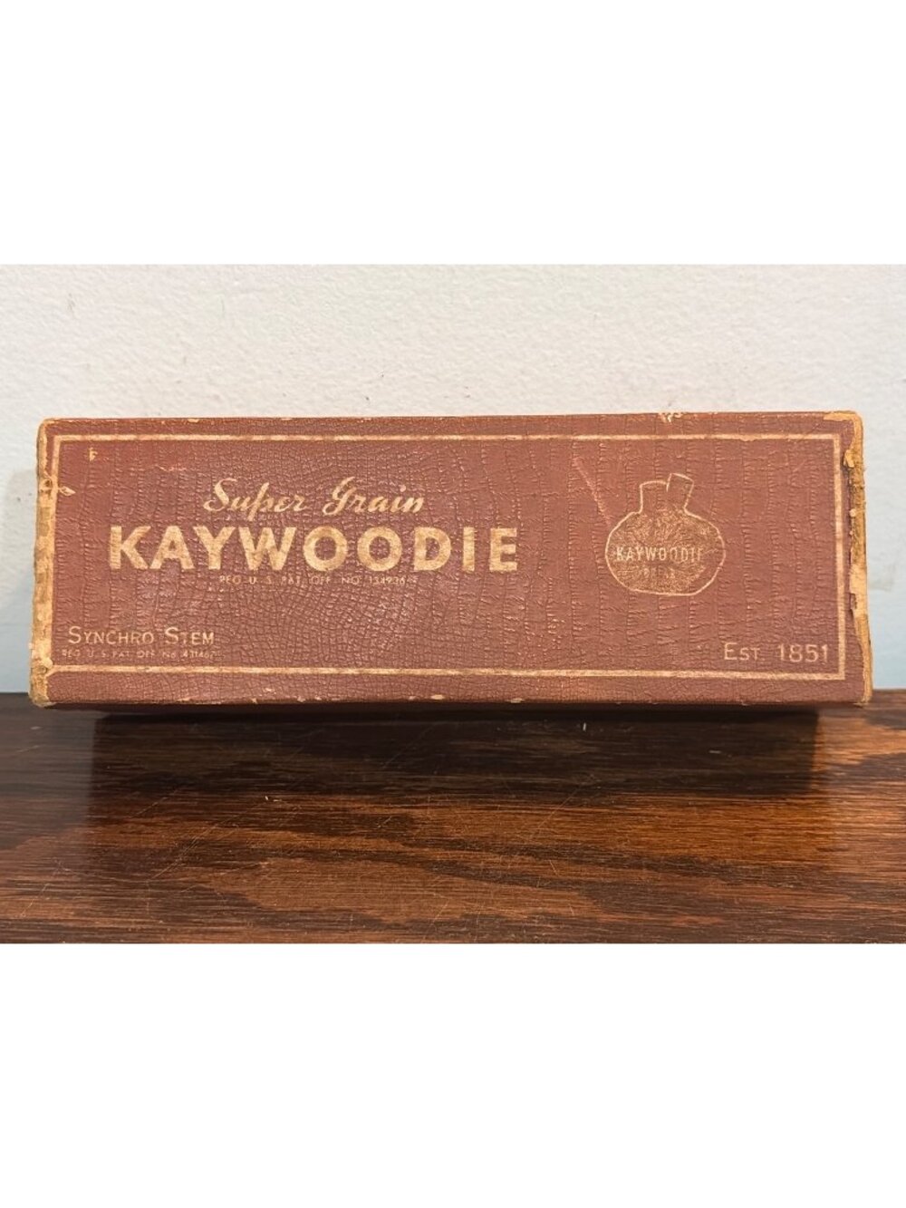 Kaywoodie Super Grain Synchro Stem Pipe Box Only Vintage Brown Collectible